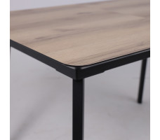Стол AV 1209 HPL+МДФ 1200 (1600)*800 дуб делано натуральный/черный