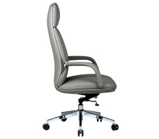 Кресло SPARX Valmor PU Chrome / Light Grey экокожа/светло-серый