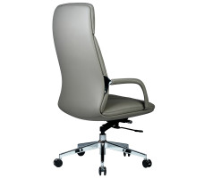 Кресло SPARX Valmor PU Chrome / Light Grey экокожа/светло-серый