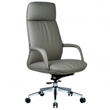 Кресло SPARX Valmor PU Chrome / Light Grey экокожа/светло-серый