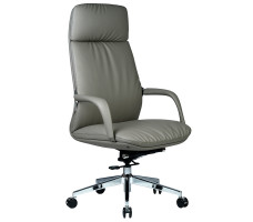 Кресло SPARX Valmor PU Chrome / Light Grey экокожа/светло-серый