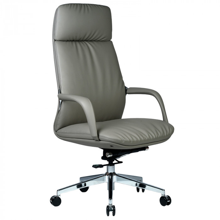 Кресло SPARX Valmor PU Chrome / Light Grey экокожа/светло-серый