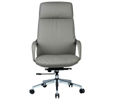 Кресло SPARX Valmor PU Chrome / Light Grey экокожа/светло-серый