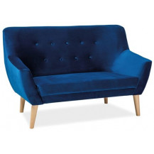 Диван SIGNAL NORDIC 2 Velvet Bluvel 86 темно-синий/бук