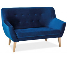 Диван SIGNAL NORDIC 2 Velvet Bluvel 86 темно-синий/бук