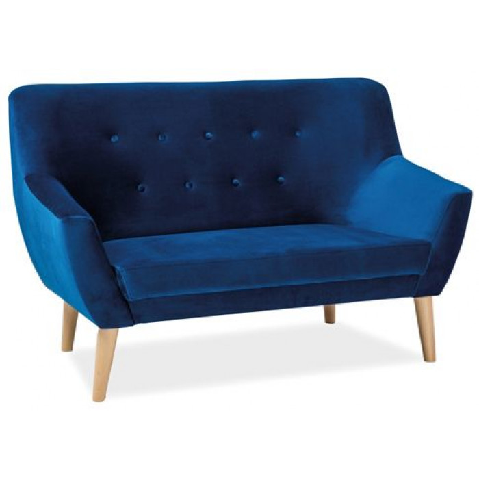 Диван SIGNAL NORDIC 2 Velvet Bluvel 86 темно-синий/бук