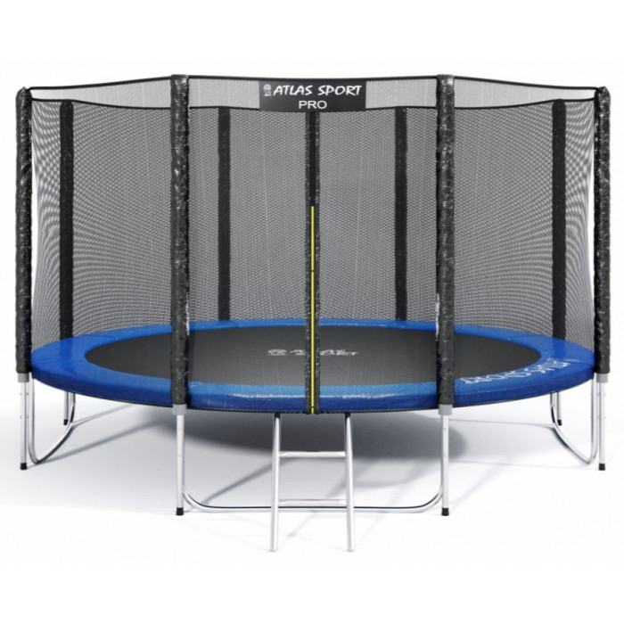 Батут Atlas Sport 404 см (13ft) PRO (усиленные опоры) синий