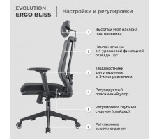Кресло Evolution ERGO BLISS Black черный