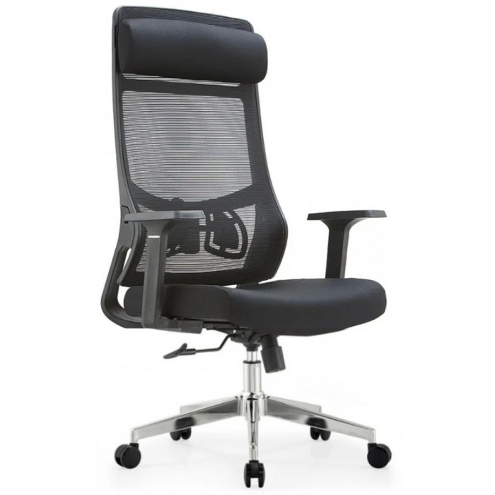 Кресло SitUp AURA LUX BLACK chrome (сетка Black/Black)