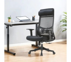 Кресло SitUp AURA LUX BLACK chrome (сетка Black/Black)