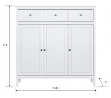 Тумба Ewa KOM3D3S 134.5*37*133 белый