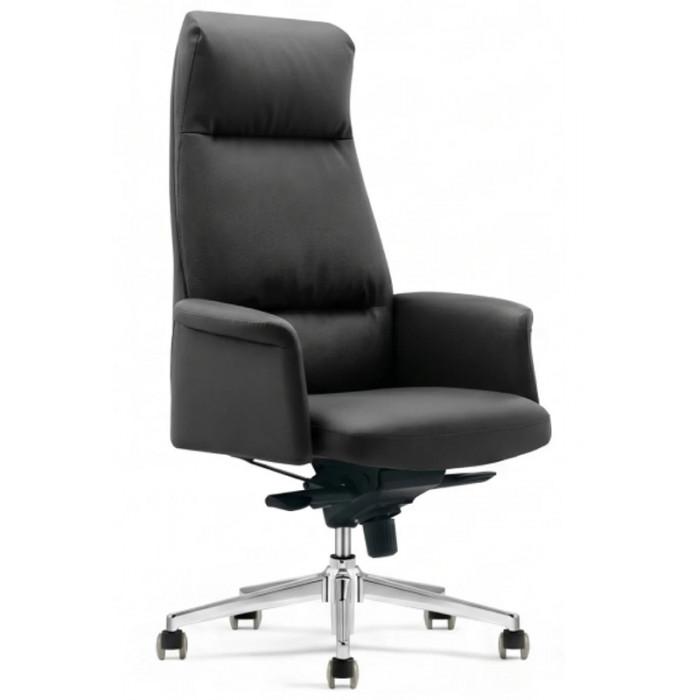 Кресло SPARX Loren NL Chrome / Black натуральная кожа/черный