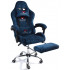 Вибромассажное кресло Calviano Amarone Blue plush ткань синий