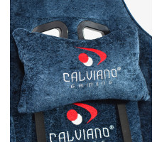 Вибромассажное кресло Calviano Amarone Blue plush ткань синий