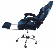 Вибромассажное кресло Calviano Amarone Blue plush ткань синий