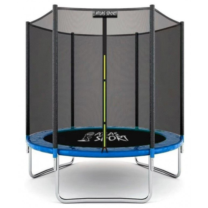Батут Atlas Sport 183 см с внешней сеткой без лестницы синий
