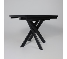 Стол раздвижной LEONEL-110 110(145)*80 кварцит-HPL/черный