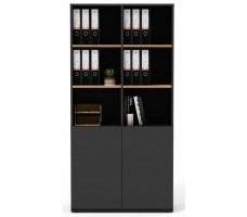 Шкаф офисный Crafto Сид 03 графит / дуб золотистый