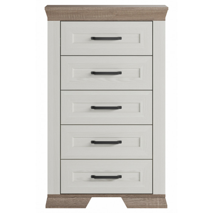 Комод Marselle KOM5S 67*45,5*109 ясень снежный/дуб сонома темный