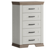 Комод Marselle KOM5S 67*45,5*109 ясень снежный/дуб сонома темный