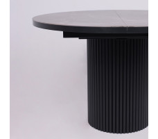 Стол Askar Round SLIDE-116 BAYONA GREY PREMIUM CER/Черный