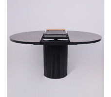 Стол Askar Round SLIDE-116 BAYONA GREY PREMIUM CER/Черный