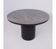 Стол Askar Round SLIDE-116 BAYONA GREY PREMIUM CER/Черный
