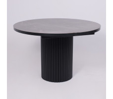 Стол Askar Round SLIDE-116 BAYONA GREY PREMIUM CER/Черный