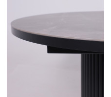 Стол Askar Round SLIDE-116 BAYONA GREY PREMIUM CER/Черный