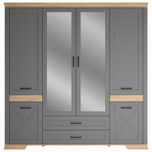 Шкаф Marselle SZF6D2S 218*61*221.5 дымчатый алмаз/дуб урбан янтарный