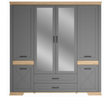 Шкаф Marselle SZF6D2S 218*61*221.5 дымчатый алмаз/дуб урбан янтарный