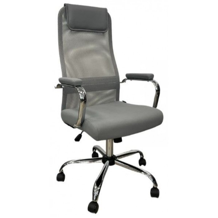 Кресло SitUp ALFA chrome (сетка Grey/ткань Grey)