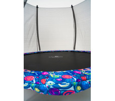 Батут с защитной сеткой Calviano 252 см - 8ft OUTSIDE master smile (смайлы)