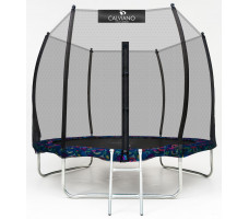 Батут с защитной сеткой Calviano 252 см - 8ft OUTSIDE master smile (смайлы)
