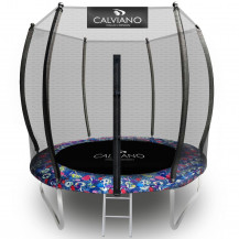 Батут с защитной сеткой Calviano 252 см - 8ft OUTSIDE master smile (смайлы)