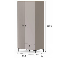 Шкаф Domenica SZF2D1S 85,5*60*199 глиняный серый