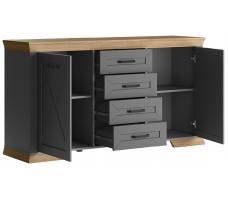 Комод Marselle KOM2D4S 166,5*45,5*90,5 дымчатый алмаз/дуб урбан янтарный