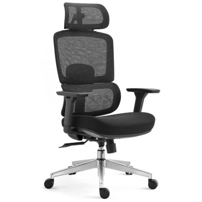 Кресло SitUp GARFILD (Гарфилд) Chrome (сетка Black/ткань Black)