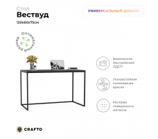 Письменный стол Crafto Вествуд Лофт 02 (графит)