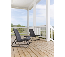 Набор уличной мебели (2 кресла, столик) Rio Patio set графит