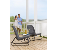 Набор уличной мебели (2 кресла, столик) Rio Patio set графит