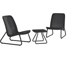 Набор уличной мебели (2 кресла, столик) Rio Patio set графит