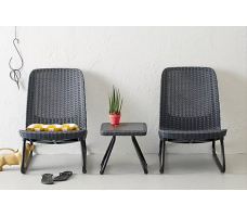 Набор уличной мебели (2 кресла, столик) Rio Patio set графит