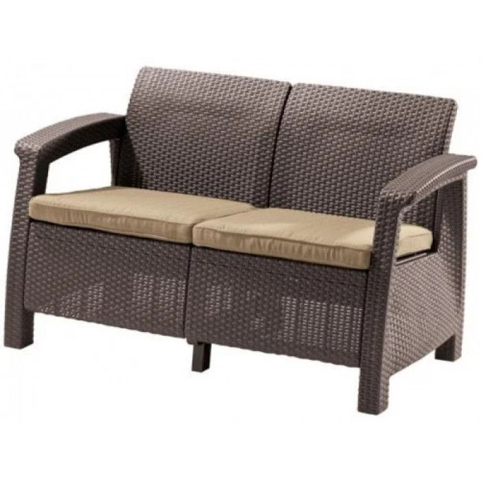 Скамья двухместная CORFU LOVE SEAT коричневый