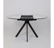 Стол AV 1107 HPL+МДФ 1000(1350)*750 белый мрамор/черный