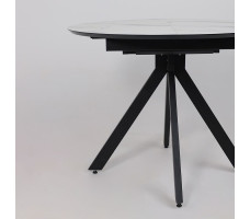 Стол AV 1107 HPL+МДФ 1000(1350)*750 белый мрамор/черный