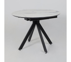 Стол AV 1107 HPL+МДФ 1000(1350)*750 белый мрамор/черный