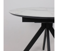 Стол AV 1107 HPL+МДФ 1000(1350)*750 белый мрамор/черный