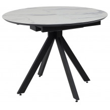 Стол AV 1107 HPL+МДФ 1000(1350)*750 белый мрамор/черный Стол AV 1107 HPL+МДФ 1000(1350)*750 белый мрамор/черный