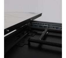 Стол AV 1107 HPL+МДФ 1000(1350)*750 белый мрамор/черный